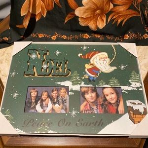 Christmas Winter frame Noel with two 3.5in x 5 inch picture slots